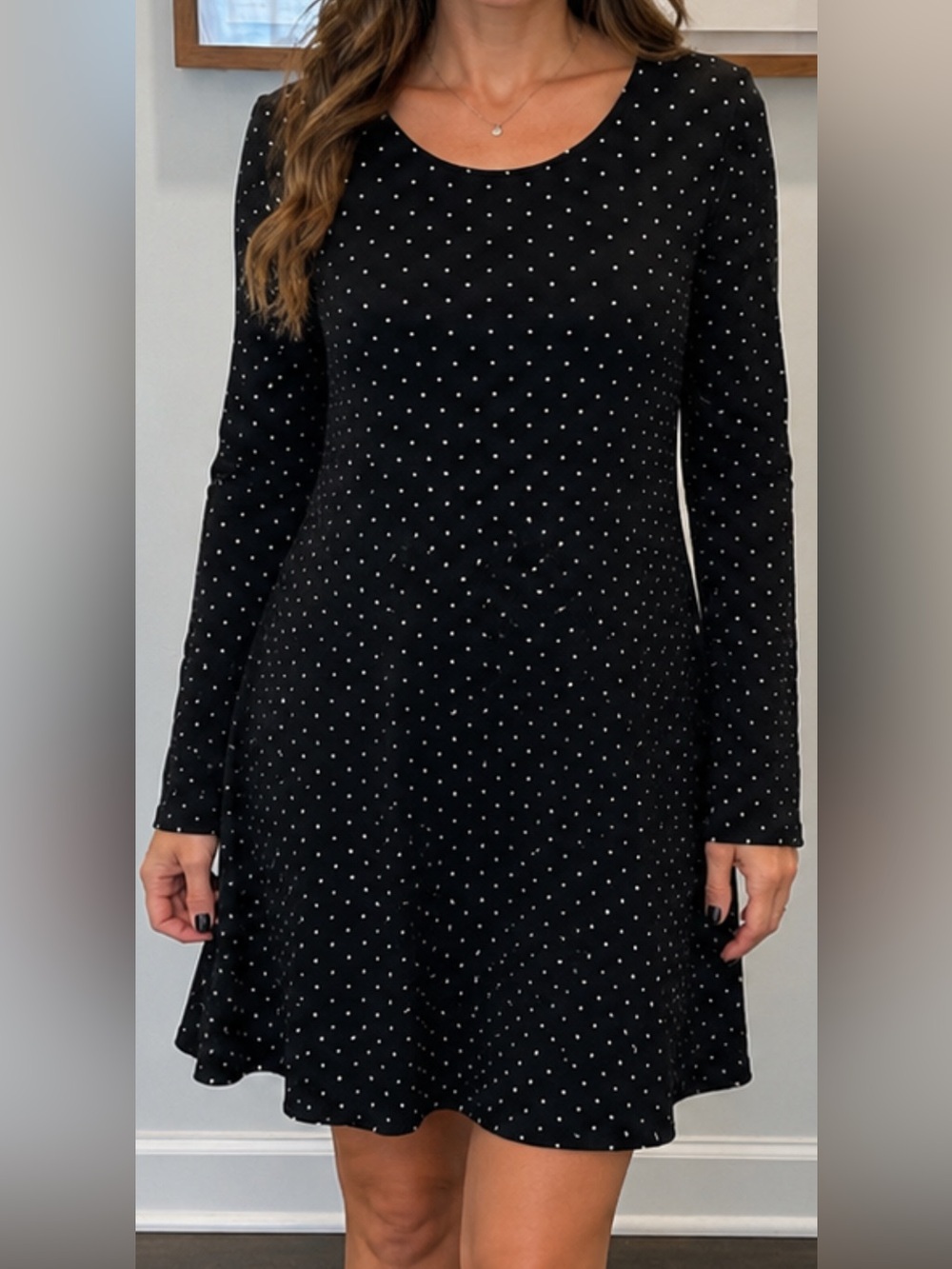 Old Navy Black and White Polka Dot Dress swing dress Medium
